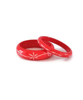 Wide Red Flower Bangle