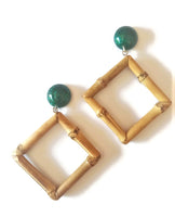 Emerald Bamboo Diamond Earrings