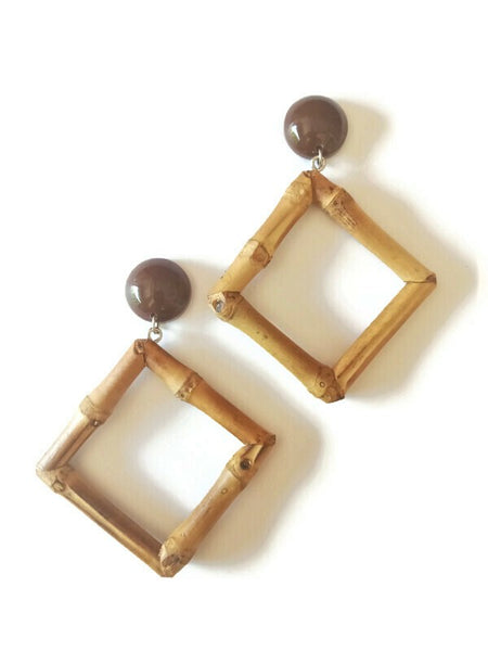 Brown Bamboo Diamond Earrings
