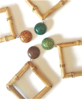 Emerald Bamboo Diamond Earrings