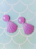 Purple Mermaid Drop Earrings