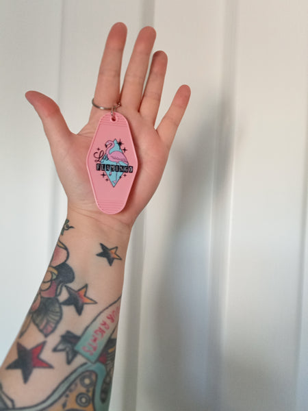 Pink Motel Keychain