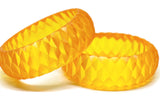 Wide Yellow Translucent Bangle