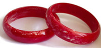 Wide Red Marble Swirl Bangle